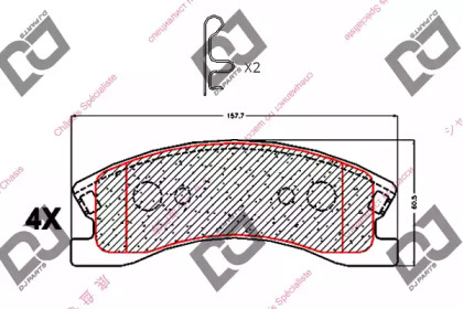 Комплект тормозных колодок DJ PARTS BP2021